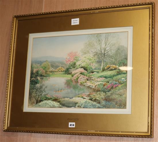 Henry Sylvester Stannard, watercolour, Alpines In The Fishpond, signed, 36 x 50cm